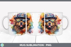 Hipster Chow Chow Dog Mug Wrap | Sublimation Coffee Cup Desi Product Image 7