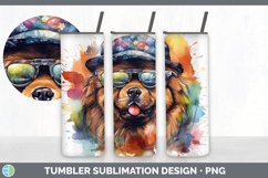 Hipster Chow Chow Dog Tumbler | Sublimation 20 oz Skinny Tum Product Image 7