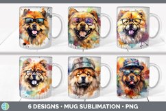 Hipster Chow Chow Dog Mug Wrap | Sublimation Coffee Cup Desi Product Image 1