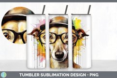 Hipster Greyhound Dog Tumbler | Sublimation 20 oz Skinny Tum Product Image 2