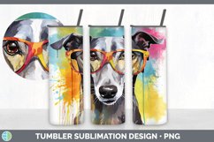 Hipster Greyhound Dog Tumbler | Sublimation 20 oz Skinny Tum Product Image 3