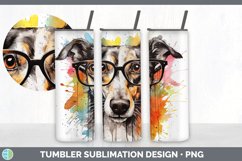 Hipster Greyhound Dog Tumbler | Sublimation 20 oz Skinny Tum Product Image 5