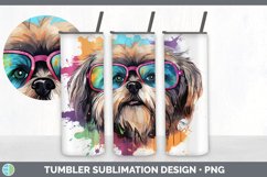 Hipster Lhasa Apso Dog Tumbler | Sublimation 20 oz Skinny Tu Product Image 2