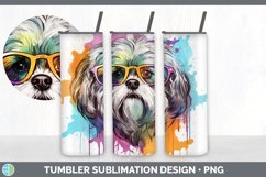 Hipster Lhasa Apso Dog Tumbler | Sublimation 20 oz Skinny Tu Product Image 3