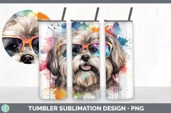 Hipster Lhasa Apso Dog Tumbler | Sublimation 20 oz Skinny Tu Product Image 4