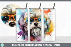 Hipster Lhasa Apso Dog Tumbler | Sublimation 20 oz Skinny Tu Product Image 5