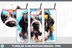 Hipster Saint Bernard Dog Tumbler | Sublimation 20 oz Skinny Product Image 2