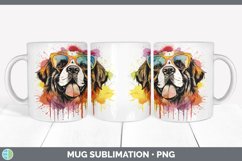 Hipster Saint Bernard Dog Mug Wrap | Sublimation Coffee Cup Product Image 3