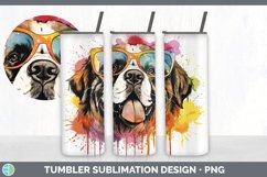 Hipster Saint Bernard Dog Tumbler | Sublimation 20 oz Skinny Product Image 3