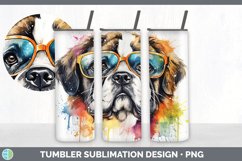 Hipster Saint Bernard Dog Tumbler | Sublimation 20 oz Skinny Product Image 4