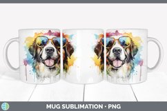 Hipster Saint Bernard Dog Mug Wrap | Sublimation Coffee Cup Product Image 5