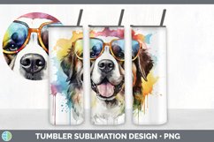 Hipster Saint Bernard Dog Tumbler | Sublimation 20 oz Skinny Product Image 5