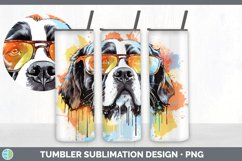 Hipster Saint Bernard Dog Tumbler | Sublimation 20 oz Skinny Product Image 7
