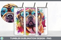 Hipster Shar Pei Dog Tumbler | Sublimation 20 oz Skinny Tumb Product Image 2