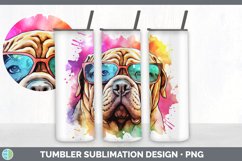 Hipster Shar Pei Dog Tumbler | Sublimation 20 oz Skinny Tumb Product Image 5