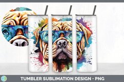 Hipster Shar Pei Dog Tumbler | Sublimation 20 oz Skinny Tumb Product Image 6