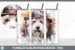 Hipster Sheepdog Dog Tumbler | Sublimation 20 oz Skinny Tumb Product Image 3