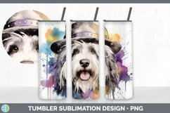 Hipster Sheepdog Dog Tumbler | Sublimation 20 oz Skinny Tumb Product Image 4