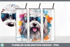 Hipster Sheepdog Dog Tumbler | Sublimation 20 oz Skinny Tumb Product Image 5