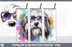 Hipster Sheepdog Dog Tumbler | Sublimation 20 oz Skinny Tumb Product Image 6