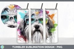 Hipster Sheepdog Dog Tumbler | Sublimation 20 oz Skinny Tumb Product Image 7