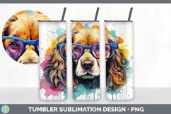 Hipster Spaniel Dog Tumbler | Sublimation 20 oz Skinny Tumb Product Image 3