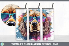 Hipster Spaniel Dog Tumbler | Sublimation 20 oz Skinny Tumb Product Image 4