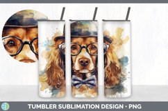 Hipster Spaniel Dog Tumbler | Sublimation 20 oz Skinny Tumb Product Image 5