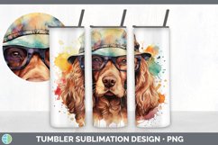 Hipster Spaniel Dog Tumbler | Sublimation 20 oz Skinny Tumb Product Image 6