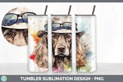Hipster Spaniel Dog Tumbler | Sublimation 20 oz Skinny Tumb Product Image 7