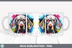 Hipster Weimaraner Dog Mug Wrap | Sublimation Coffee Cup Des Product Image 2