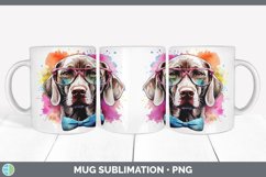 Hipster Weimaraner Dog Mug Wrap | Sublimation Coffee Cup Des Product Image 3