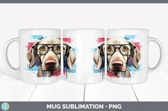 Hipster Weimaraner Dog Mug Wrap | Sublimation Coffee Cup Des Product Image 4