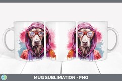 Hipster Weimaraner Dog Mug Wrap | Sublimation Coffee Cup Des Product Image 5