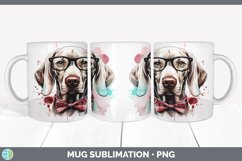 Hipster Weimaraner Dog Mug Wrap | Sublimation Coffee Cup Des Product Image 6