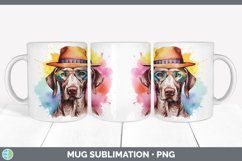 Hipster Weimaraner Dog Mug Wrap | Sublimation Coffee Cup Des Product Image 7
