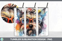 Hipster Yorkshire Terrier Dog Tumbler | Sublimation 20 oz Sk Product Image 2