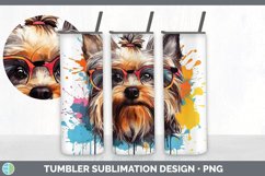 Hipster Yorkshire Terrier Dog Tumbler | Sublimation 20 oz Sk Product Image 3