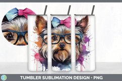 Hipster Yorkshire Terrier Dog Tumbler | Sublimation 20 oz Sk Product Image 7