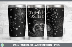 Trending Feral Raccoon Laser 20oz Tumbler Sublimation Tumble Product Image 1
