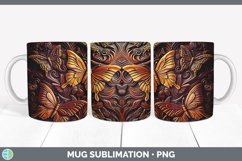 Tooled Leather Butterflies 3D Mug Sublimation | Coffee Cup Product Image 2