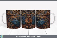 Tooled Leather Butterflies 3D Mug Sublimation | Coffee Cup Product Image 4