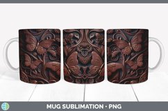 Tooled Leather Butterflies 3D Mug Sublimation | Coffee Cup Product Image 7