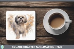 Memorial Watercolor Lhasa Apso Square Coaster Sublimation Co Product Image 1