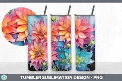 Neon Dahlia Tumbler | Sublimation 20 oz Skinny Tumbler Desig Product Image 1