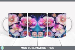 Neon Anemone Flowers Mug Wrap | Bundle Coffee Cup Designs Product Image 3
