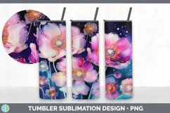 Neon Anemone Flowers Tumbler | Bundle 20 oz Skinny Tumbler D Product Image 3