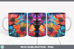 Neon Anemone Flowers Mug Wrap | Bundle Coffee Cup Designs Product Image 4