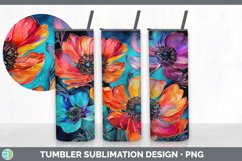 Neon Anemone Flowers Tumbler | Bundle 20 oz Skinny Tumbler D Product Image 4