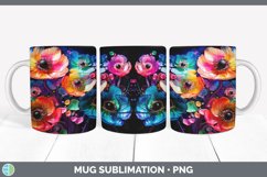 Neon Anemone Flowers Mug Wrap | Bundle Coffee Cup Designs Product Image 5
